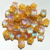 50 3x8mm Matte Topaz AB Cupped Flower Beads